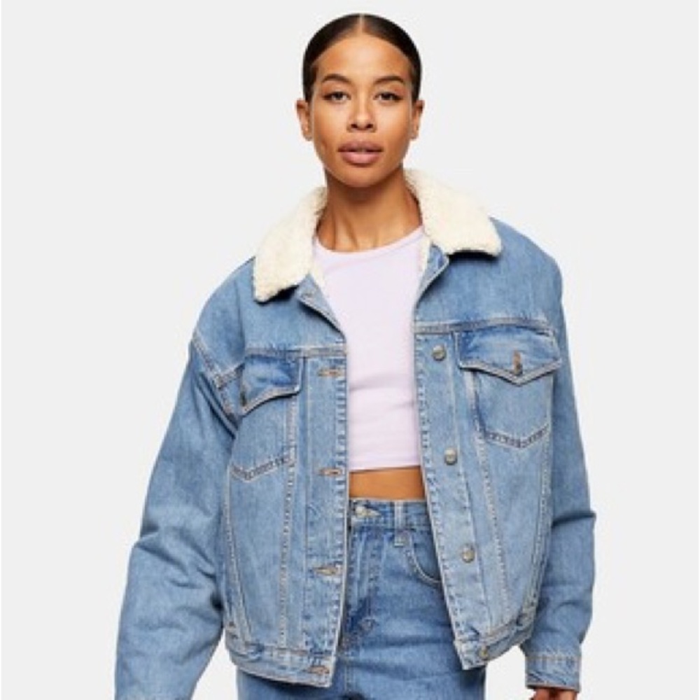 Topshop Sherpa denim jacket